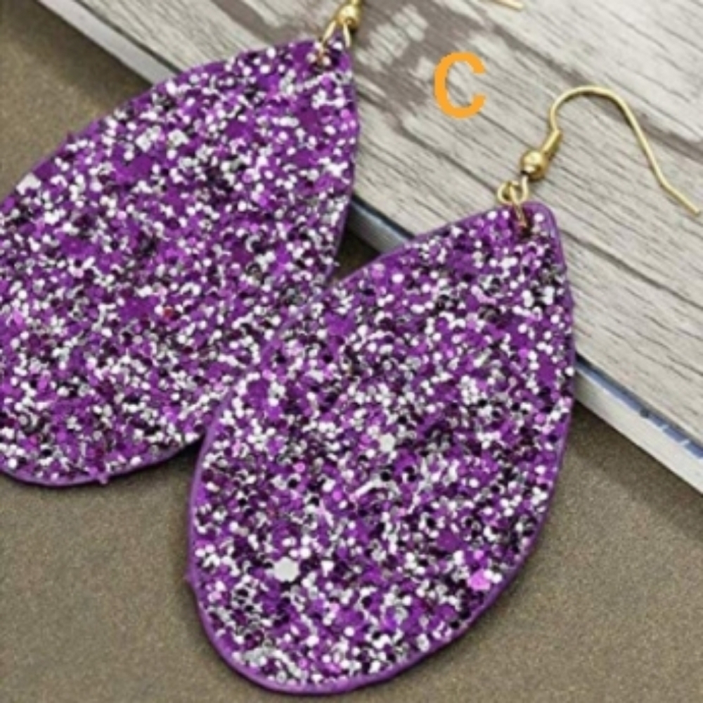 Sequin Teardrop Earrings - Picture 5 of 8